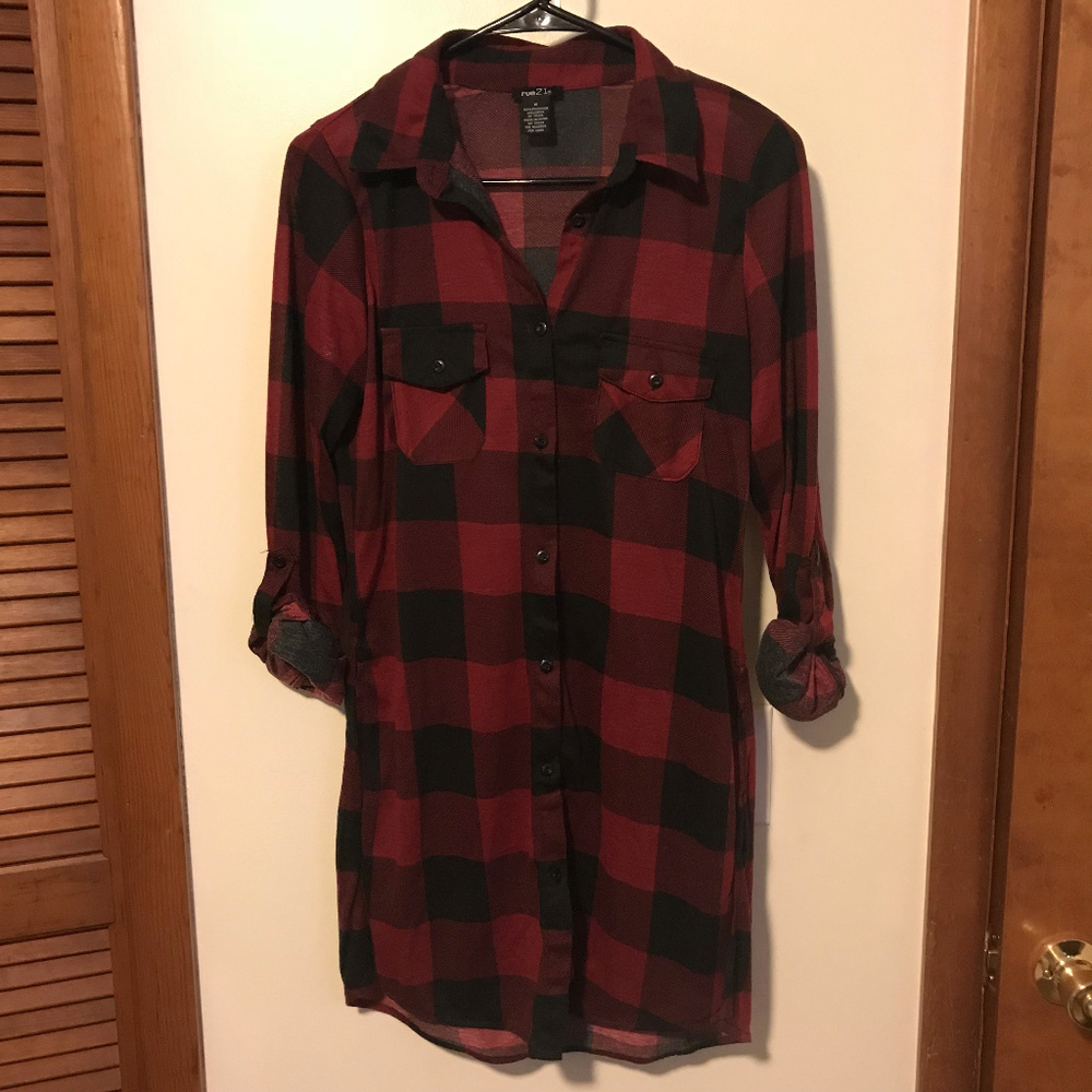 Long button-down shirt